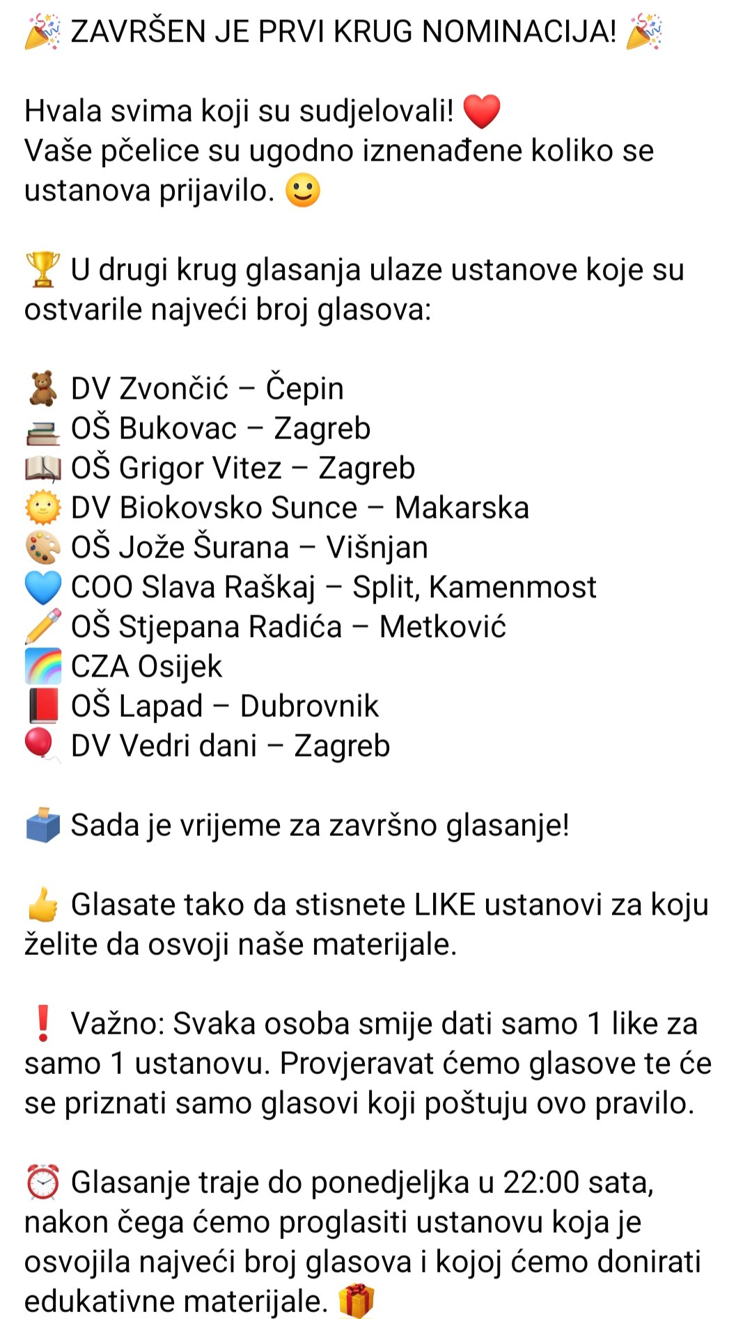 Vrtić Zvončić iz Čepina u finalu za vrijednu donaciju – potrebna podrška zajednice