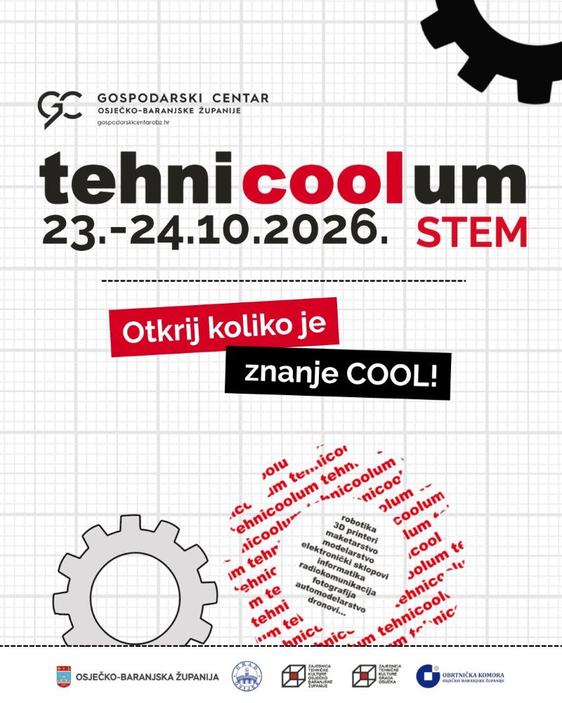 [NAJAVA] Tehnicoolum – sajam tehničke kulture i STEM zanimanja u Gospodarskom centru u Osijeku